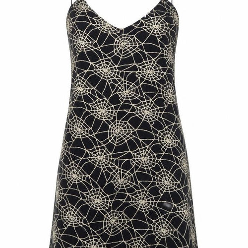 Nasty Gal Womens Black Geometric Polyester Slip Dress Size 8 V-Neck Pullover