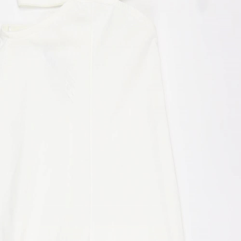 Stradivarius Womens White Polyester Jumpsuit One-Piece Size XS L31 in Zip - Cut Out