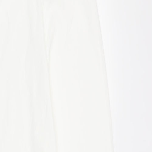Stradivarius Womens White Polyester Jumpsuit One-Piece Size XS L31 in Zip - Cut Out