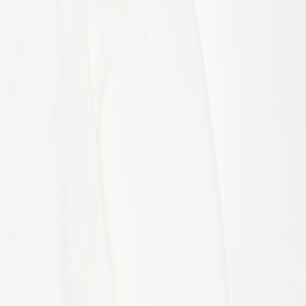 Stradivarius Womens White Polyester Jumpsuit One-Piece Size XS L31 in Zip - Cut Out