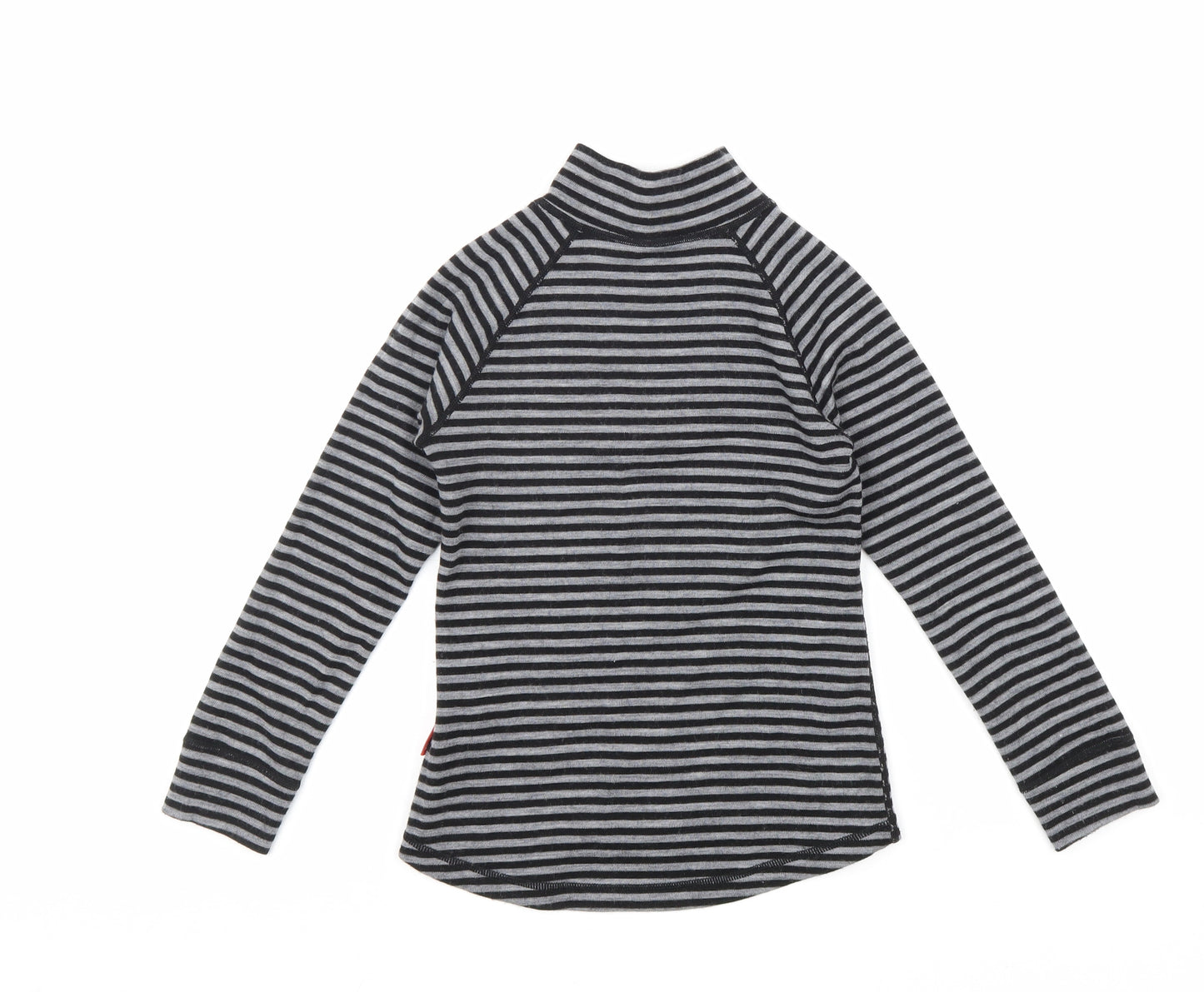 Rema Womens Black Striped Wool Pullover Sweatshirt Size XS Zip