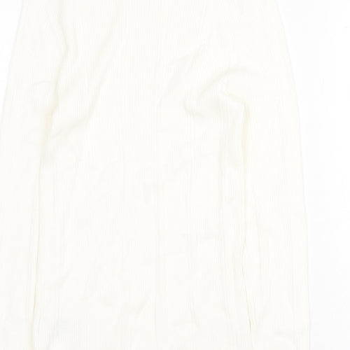 Marks and Spencer Womens White Round Neck Viscose Pullover Jumper Size 10
