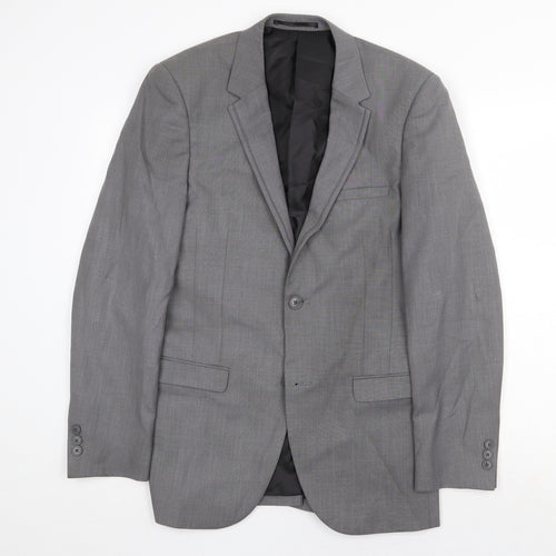 George Mens Grey Polyester Jacket Suit Jacket Size 36 Regular