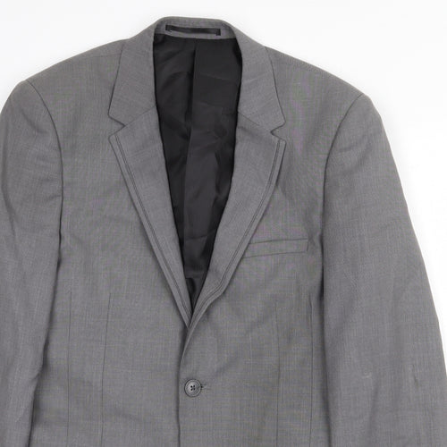 George Mens Grey Polyester Jacket Suit Jacket Size 36 Regular