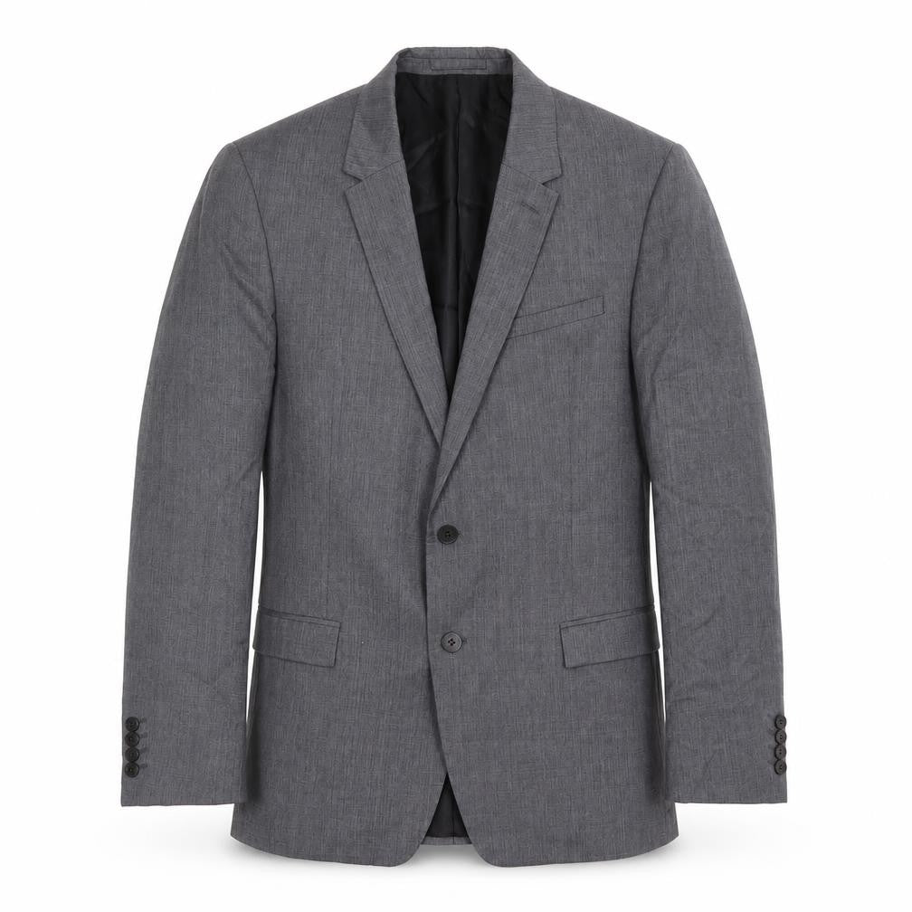 Front view of Marks & Spencer men’s grey wool jacket suit jacket, size 42, regular