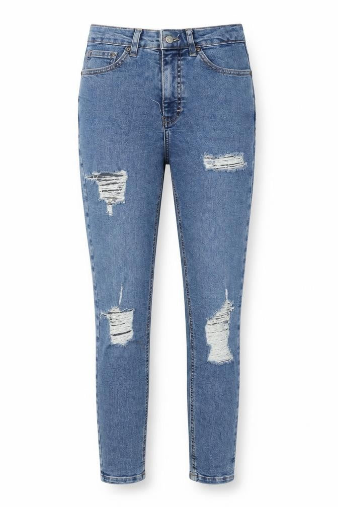 Topshop Womens Blue Cotton Skinny Jeans Size 26 in L32 in Regular Zip