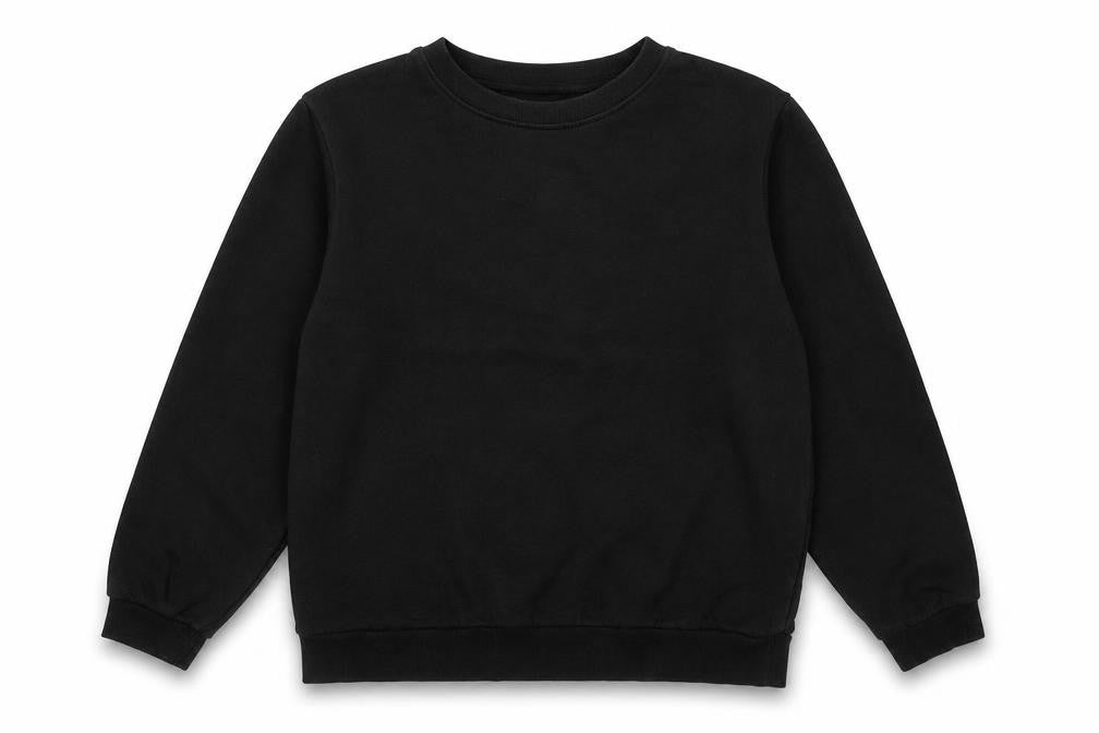 Front view of H&M boys’ black cotton pullover sweatshirt, size 12, years pullover