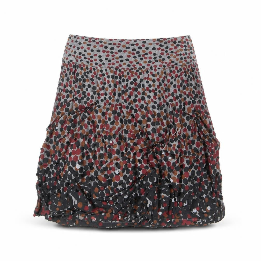 Per Una Womens Grey Polka Dot Cotton Swing Skirt Size 10 Zip