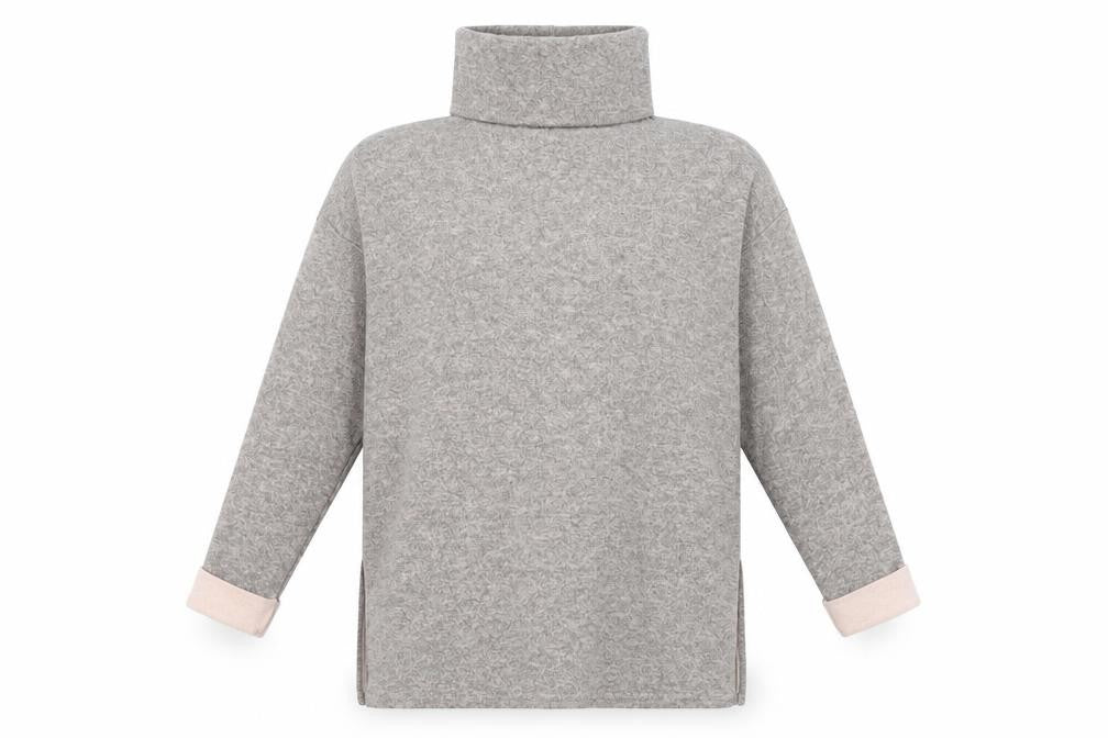 Front view of New Look women’s pink roll neck polyester jumper, size S