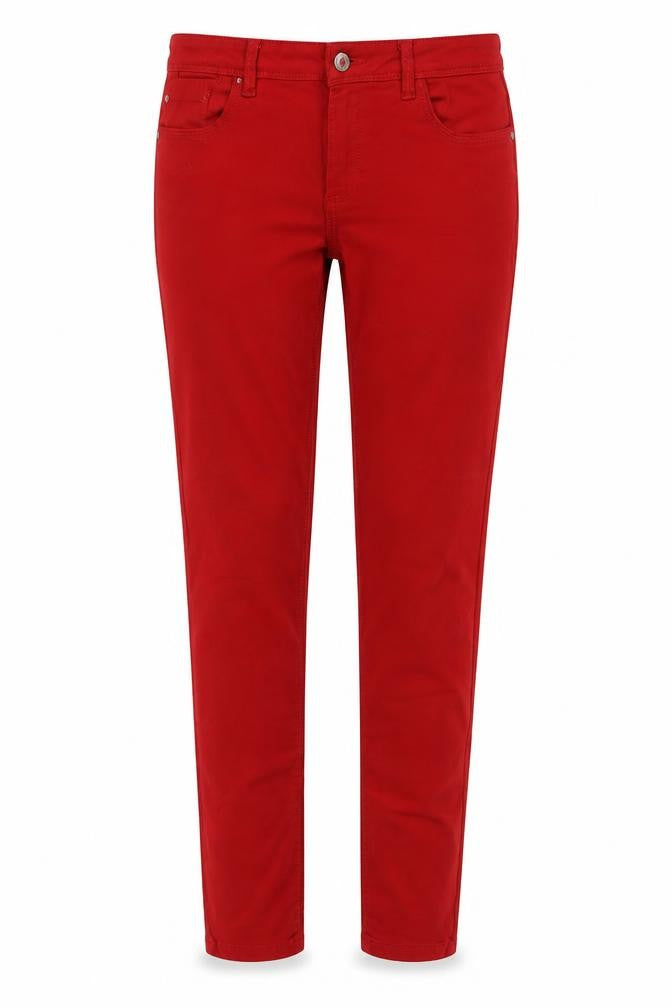Zara Womens Red Cotton Skinny Jeans Size 8 L30 in Regular Button