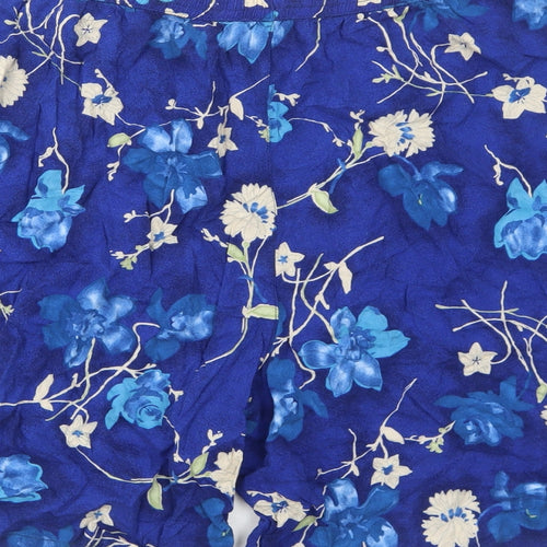 DPS Womens Blue Floral Viscose Bermuda Shorts Size L Regular Pull On