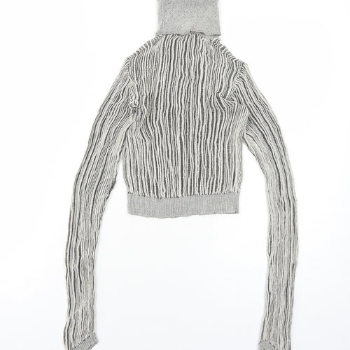 Zara Womens Grey Roll Neck Viscose Pullover Jumper Size S Pullover
