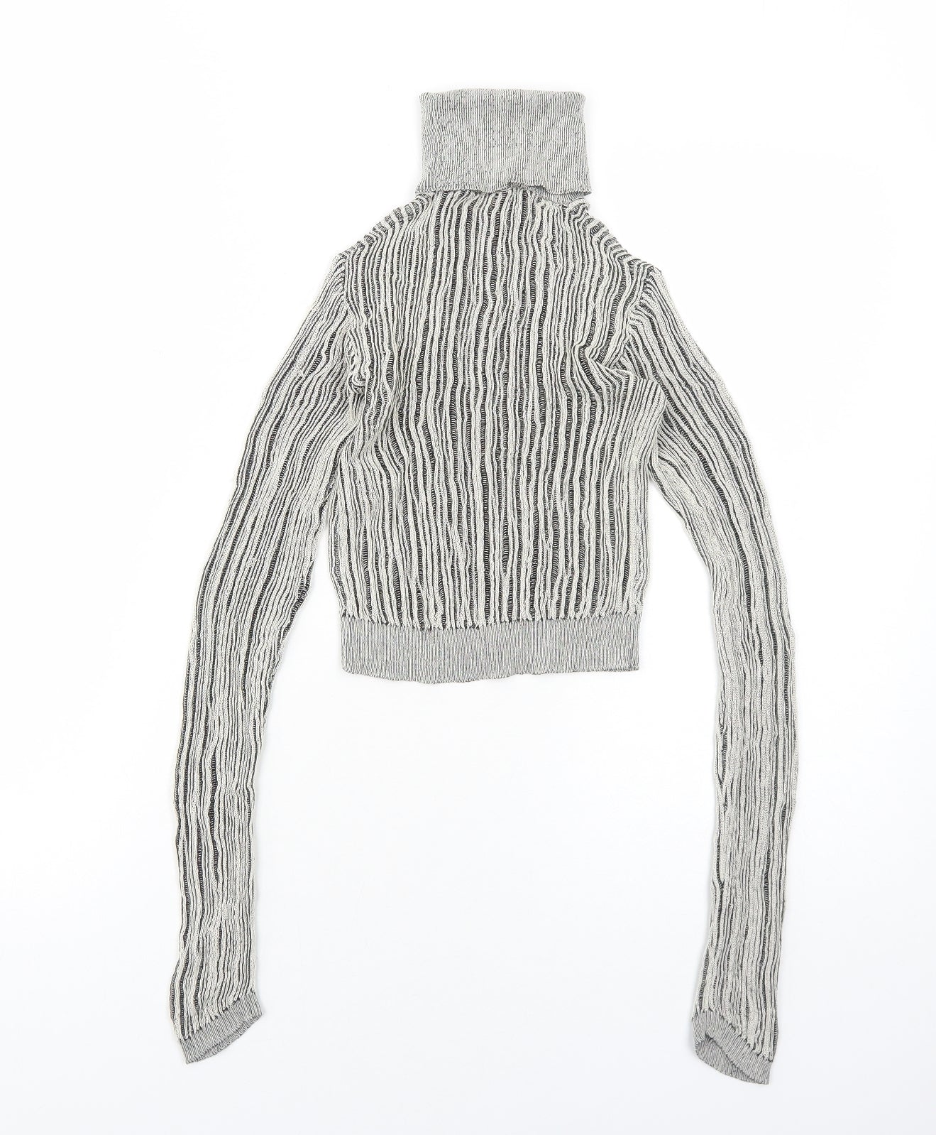 Zara Womens Grey Roll Neck Viscose Pullover Jumper Size S Pullover