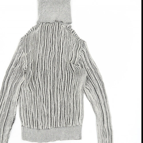 Zara Womens Grey Roll Neck Viscose Pullover Jumper Size S Pullover