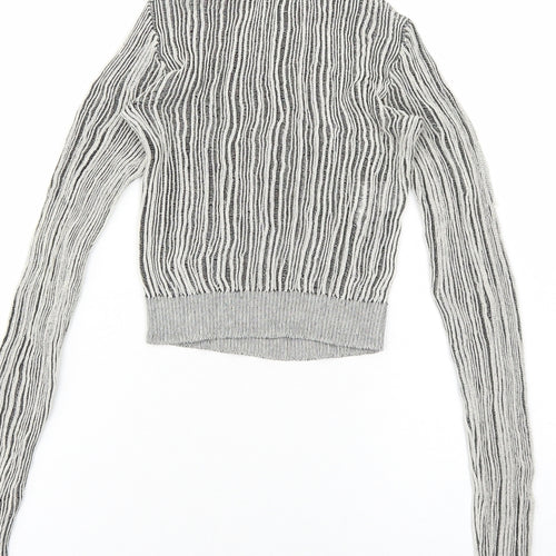 Zara Womens Grey Roll Neck Viscose Pullover Jumper Size S Pullover