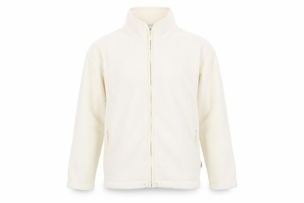Front view of Preformance Sport men’s ivory jacket, size M, zip