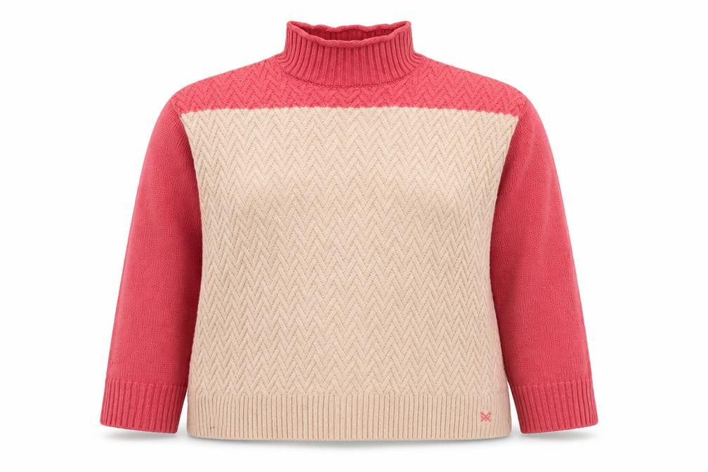 Crew Clothing Womens Beige High Neck Cotton Pullover Jumper Size 12
