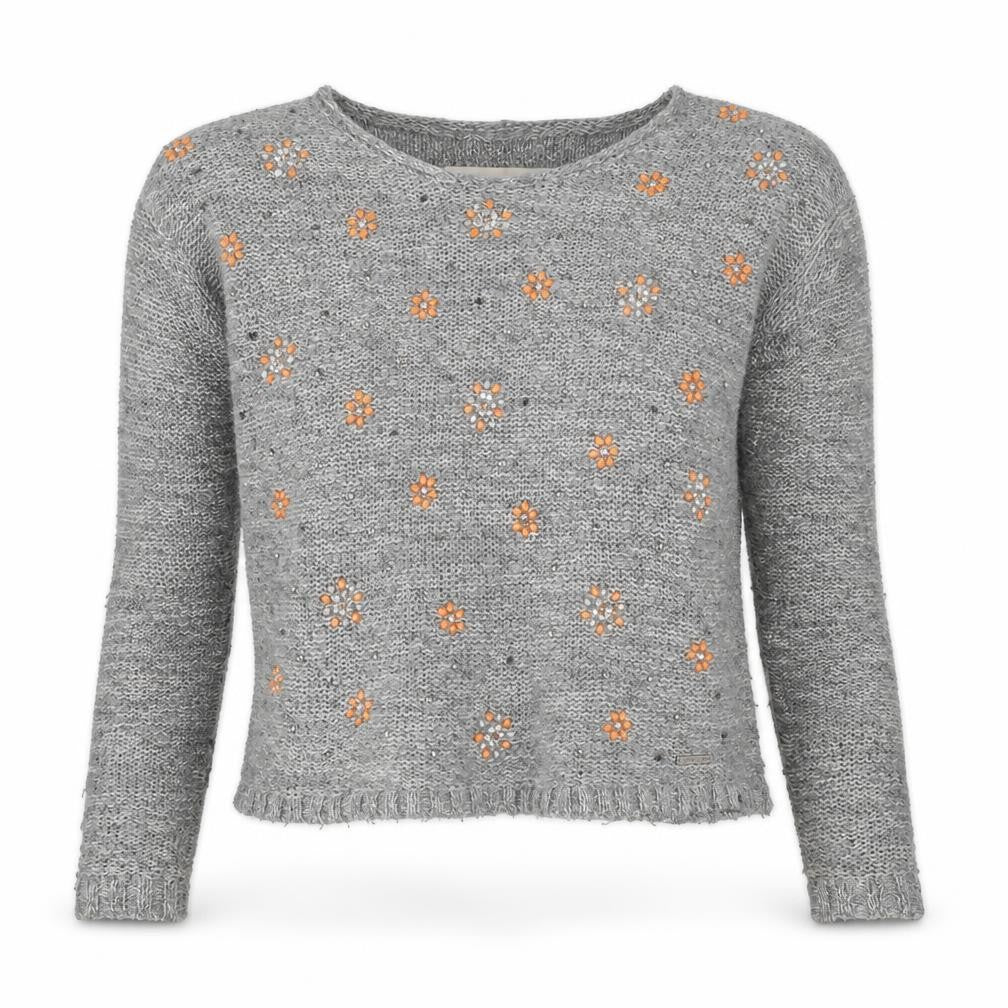 Marks and Spencer Womens Grey Boat Neck Cotton Pullover Jumper Size XS