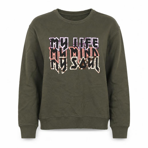 Collins Womens Green Cotton Pullover Sweatshirt Size S Pullover - My Life, My Mind, My Soul