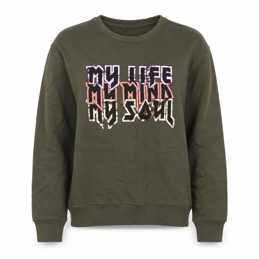Collins Womens Green Cotton Pullover Sweatshirt Size S Pullover - My Life, My Mind, My Soul
