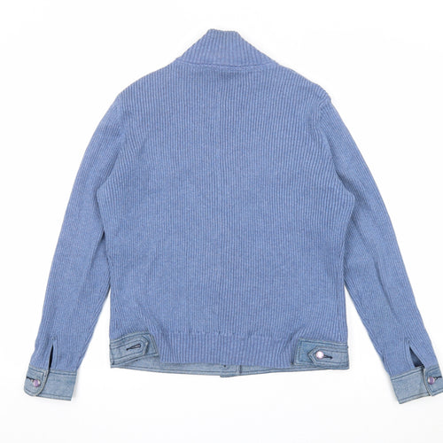 Elegance Fashion Womens Blue Cotton Jacket Size 14 Snap