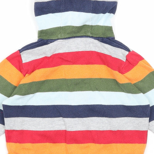 Marks and Spencer Boys Multicoloured Striped Polyester Full Zip Jumper Size 9-12 Months Zip