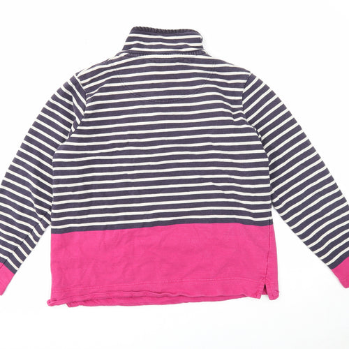 Country Rose Soap Co. Womens Multicoloured Striped Cotton Pullover Sweatshirt Size L Button