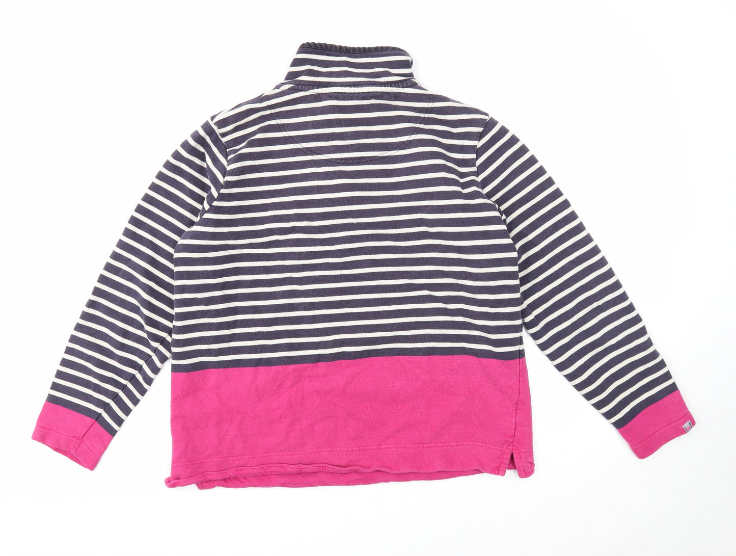 Country Rose Soap Co. Womens Multicoloured Striped Cotton Pullover Sweatshirt Size L Button