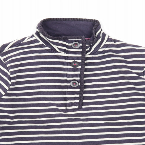 Country Rose Soap Co. Womens Multicoloured Striped Cotton Pullover Sweatshirt Size L Button