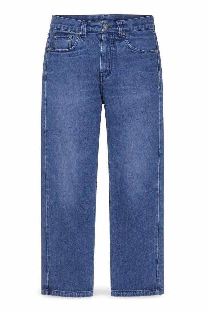 Preworn Mens Blue Cotton Straight Jeans Size 30 in Regular Zip