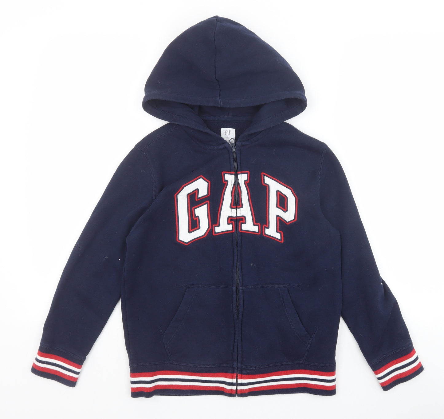 Gap Boys Blue Cotton Full Zip Hoodie Size 10 Years Zip