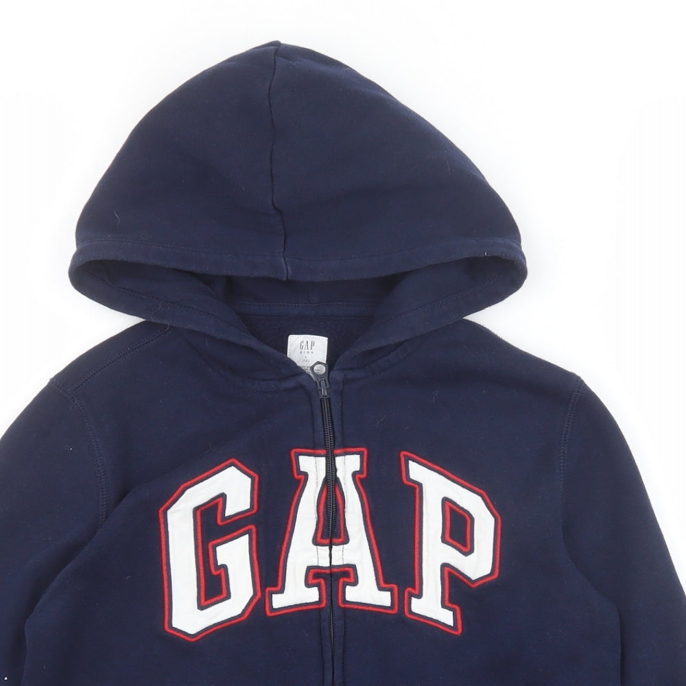 Gap Boys Blue Cotton Full Zip Hoodie Size 10 Years Zip