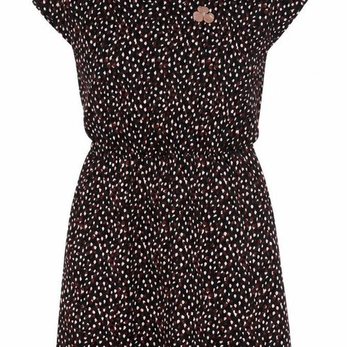 Preworn Womens Black Geometric Cotton Fit & Flare Size XS Round Neck Pullover - Flower Detail