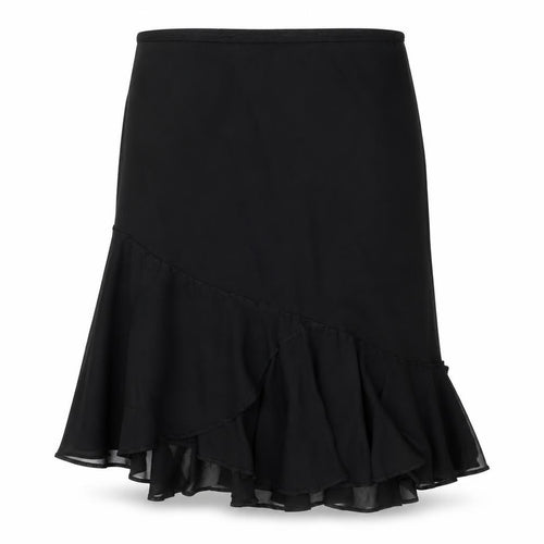 Preworn Womens Black Polyester Trumpet Skirt Size 41 in