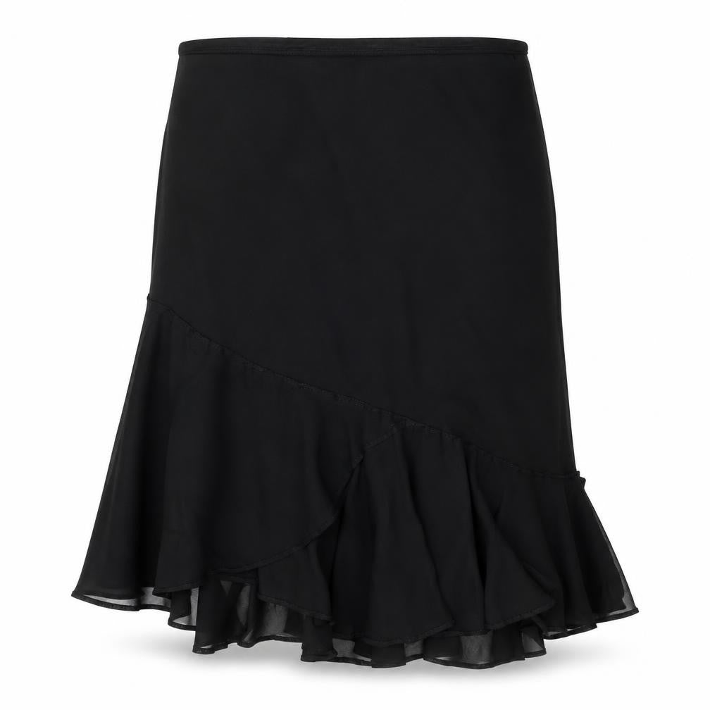 Preworn Womens Black Polyester Trumpet Skirt Size 41 in