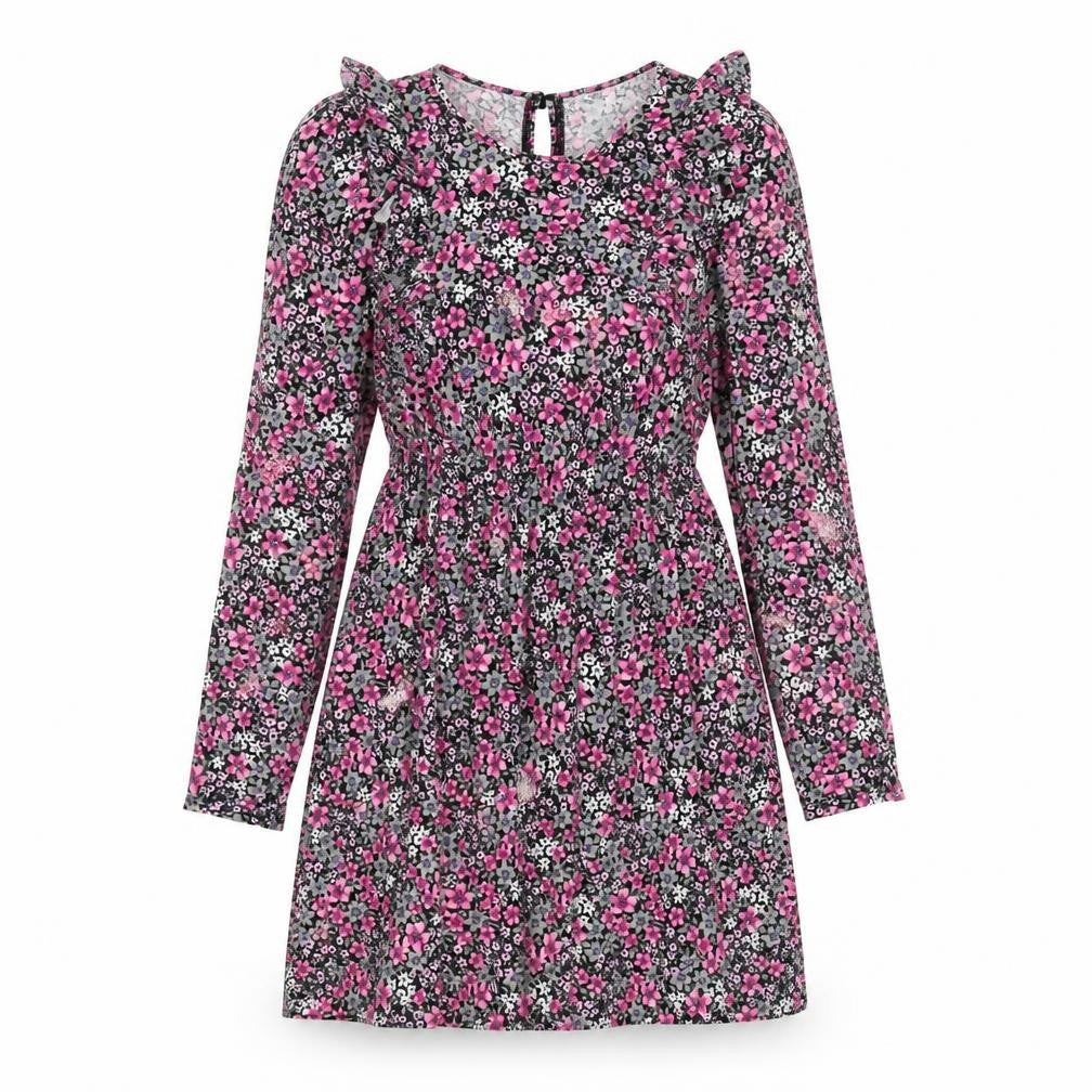 ASOS Womens Pink Floral Cotton Fit & Flare Size 4 Round Neck Pullover