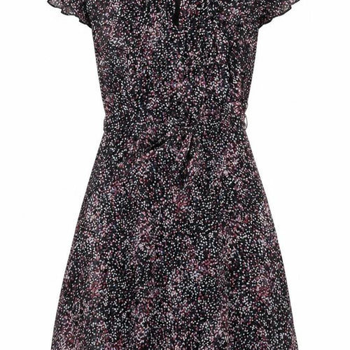 Dorothy Perkins Womens Black Geometric Polyester A-Line Size 8 Boat Neck Zip
