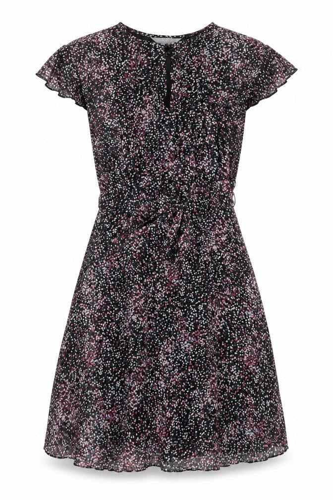 Dorothy Perkins Womens Black Geometric Polyester A-Line Size 8 Boat Neck Zip