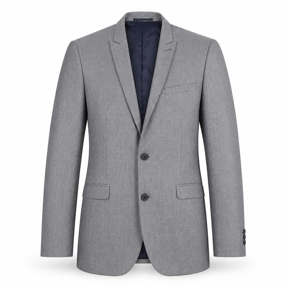 Front view of Next men’s grey polyester jacket suit jacket, size 40, regular