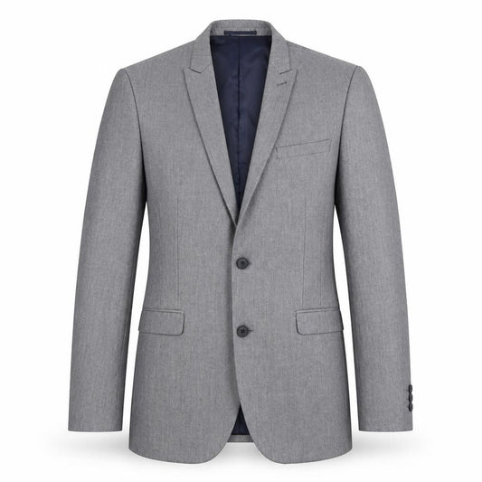 Front view of Next men’s grey polyester jacket suit jacket, size 40, regular