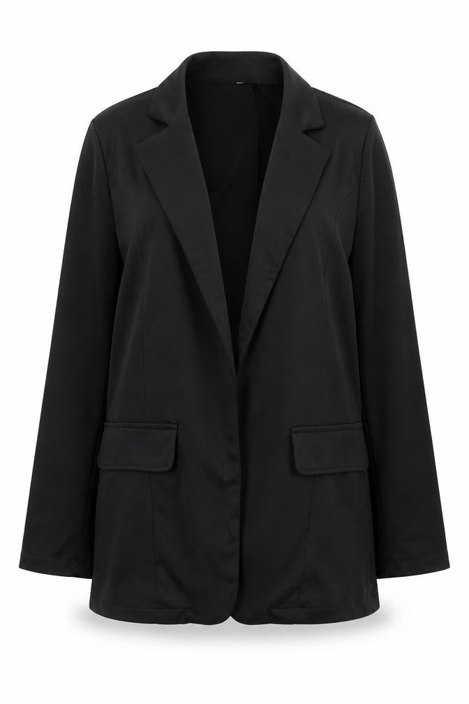 Front view of Preworn women’s black jacket blazer, size S