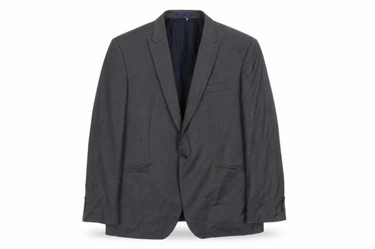 Front view of Next men’s grey wool jacket suit jacket, size 44, regular