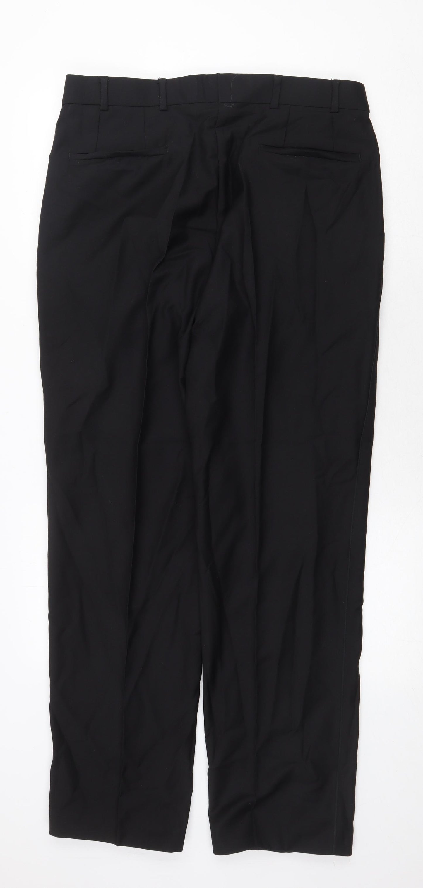 Code Mens Black Wool Trousers Size 34 in Regular Zip