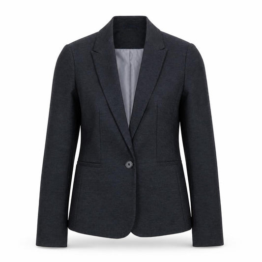Front view of Next women’s blue polyester jacket blazer, size UK 10