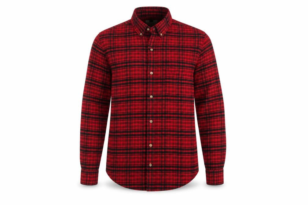 Topman Mens Red Check Polyester Button-Up Size S Collared Button