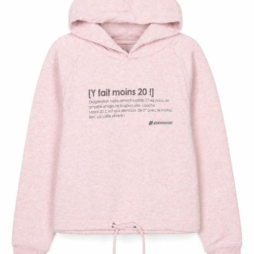 Stanley Womens Pink Cotton Pullover Hoodie Size S Pullover - French Slogan, Cropped