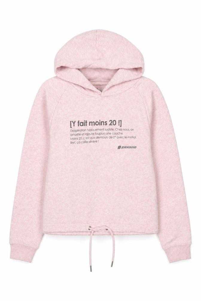 Stanley Womens Pink Cotton Pullover Hoodie Size S Pullover - French Slogan, Cropped