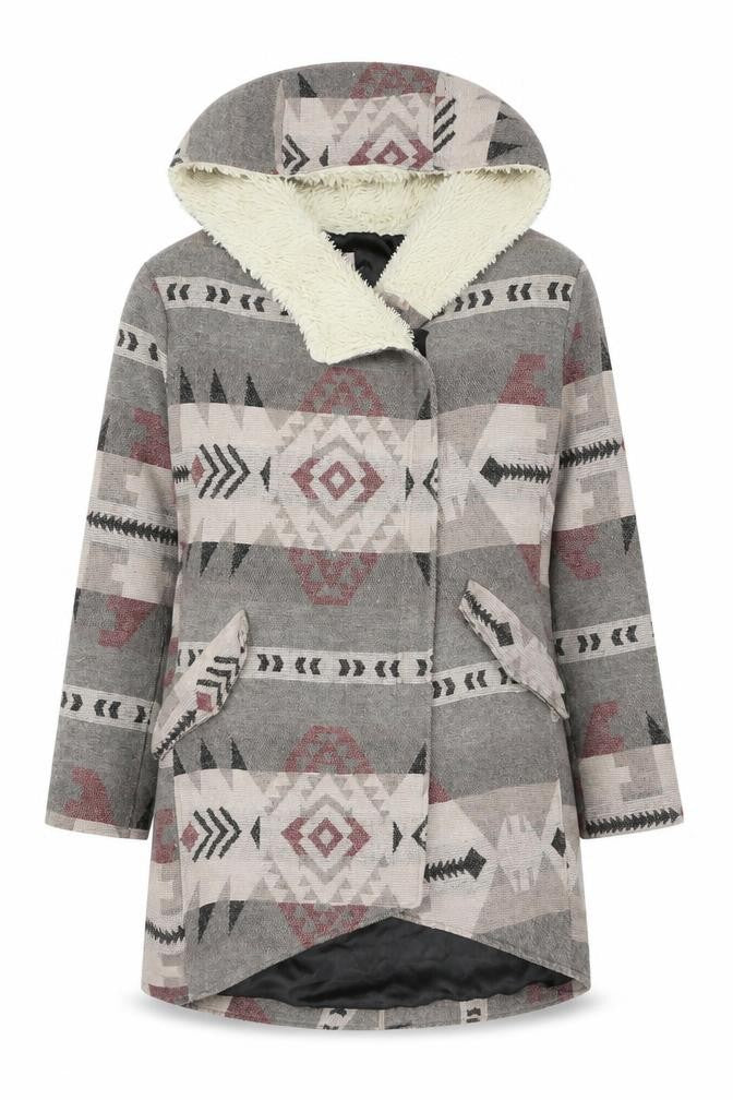 Me Jane Womens Grey V-Neck Geometric Polyester Cardigan Jumper Size M
