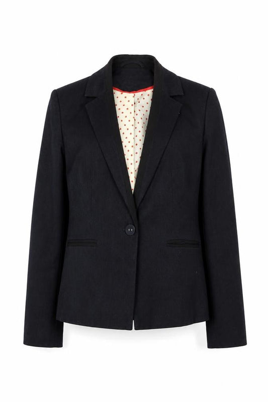 Front view of Atmosphere women’s blue polyacrylate fibre jacket blazer, size UK 8