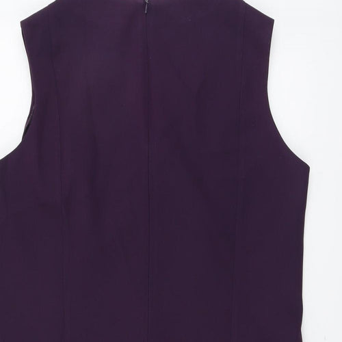 Simon Jersey Womens Purple Polyester A-Line Size 16 Round Neck Zip